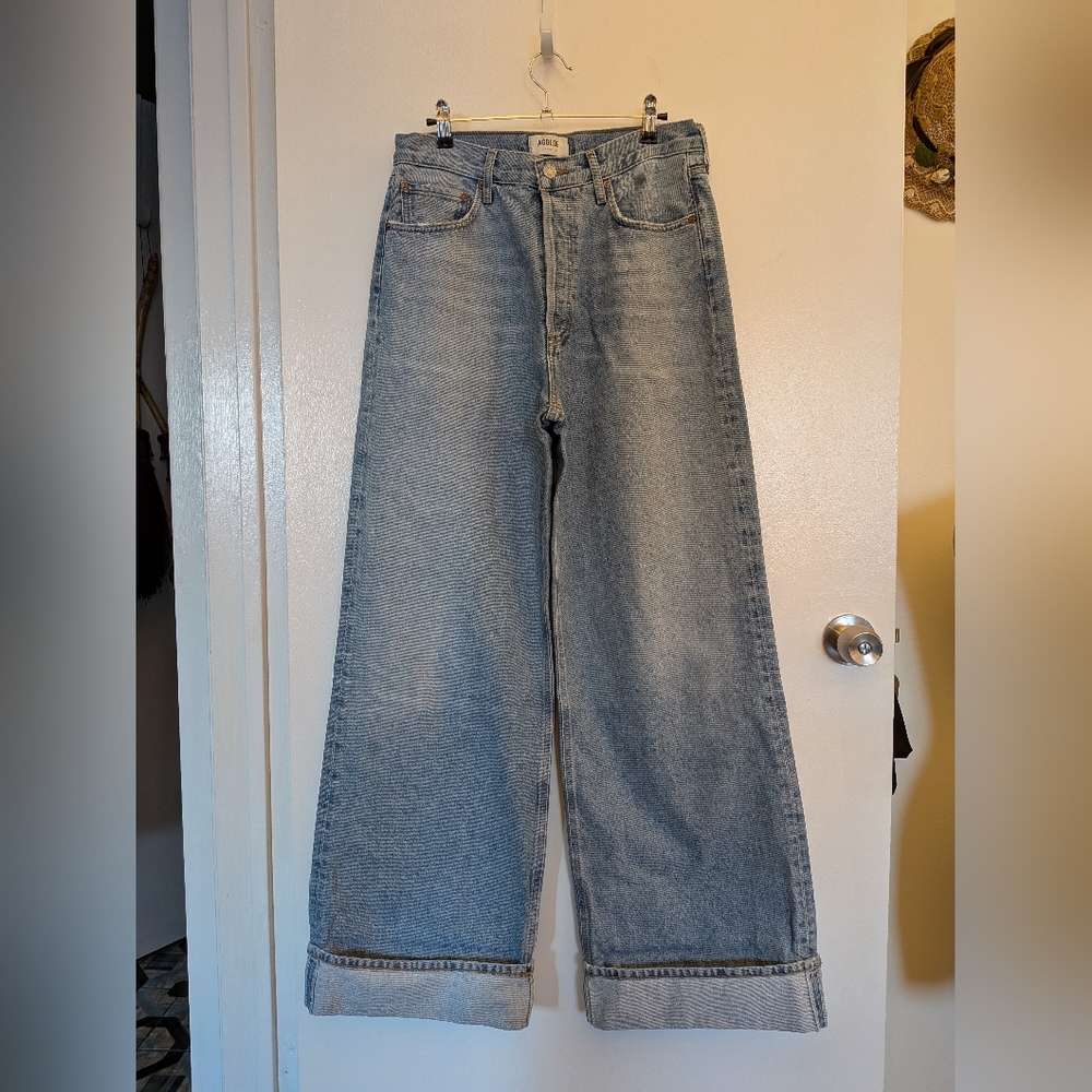 Agolde Dame High Rise Wide Leg Jean- Showdown- Size 28